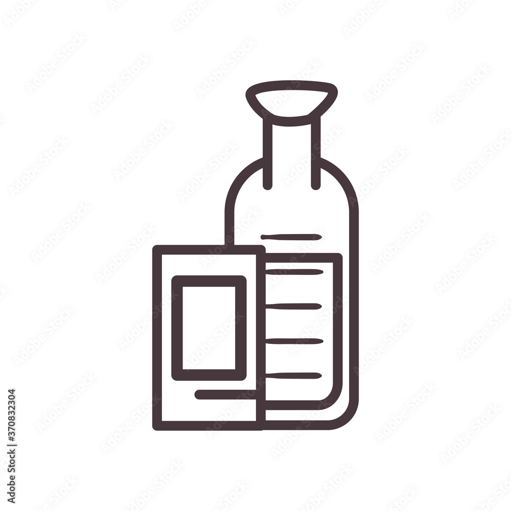 alcohol shot and bottle line style icon vector design alcohol shot and bottle line style icon vector design