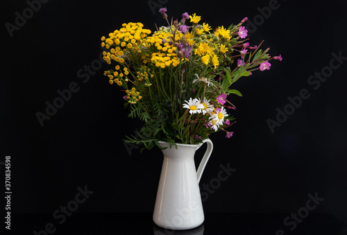 Still life with bouquet of tansy