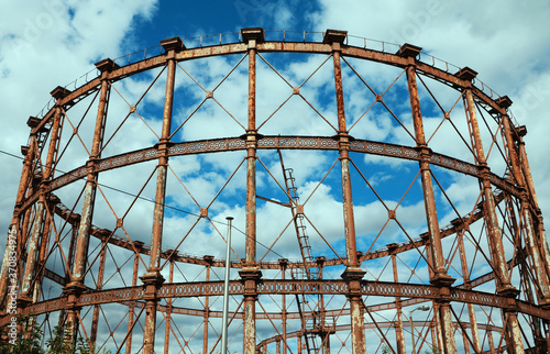 ENGLAND LONDON 01 08 2020 Bromley-by-Bow gasholders, London.