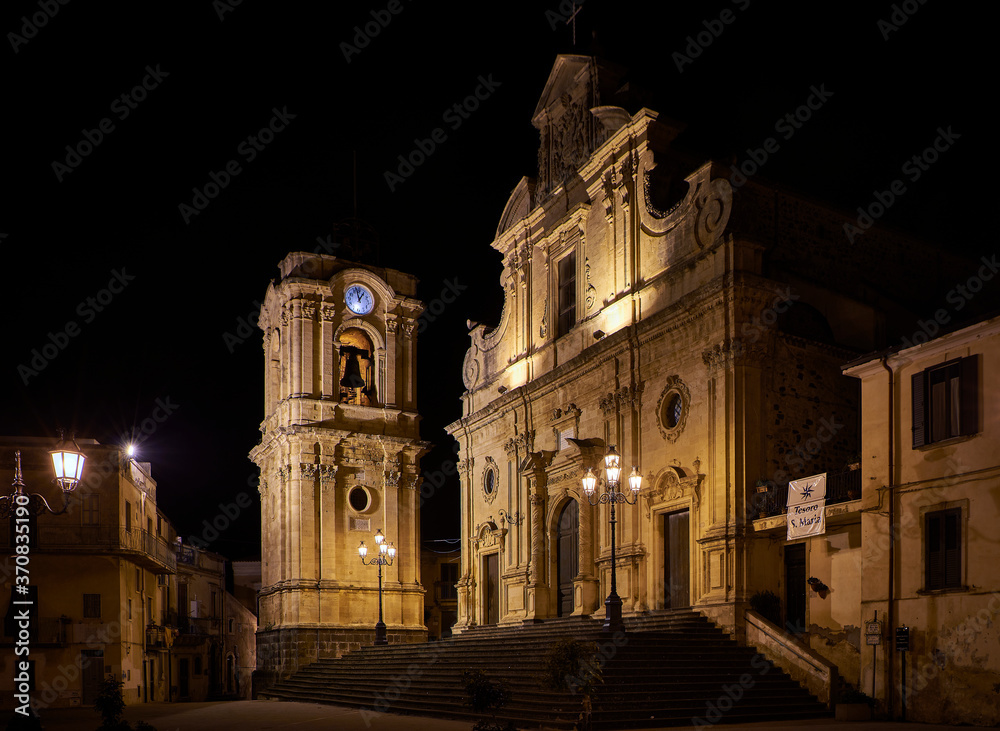 The Marian Sanctuary of Militello in Val di Catania, Baroque of the Val di Noto, UNESCO heritage architecture. the eighteenth-century church maximum work of reconstruction following the devastating ea