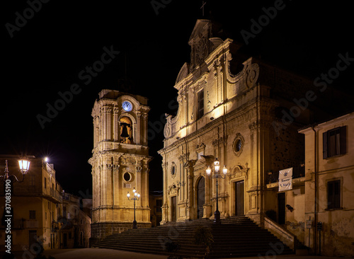 The Marian Sanctuary of Militello in Val di Catania, Baroque of the Val di Noto, UNESCO heritage architecture. the eighteenth-century church maximum work of reconstruction following the devastating ea photo