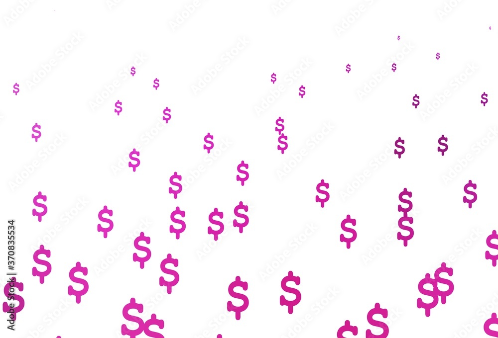 Light Pink vector background with Dollar.