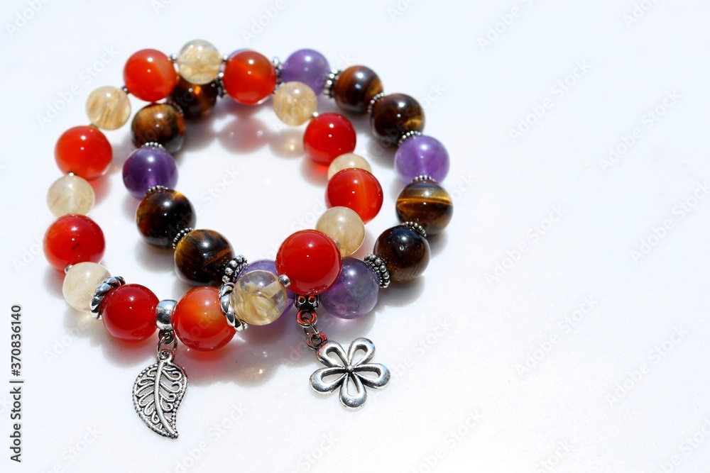 bracelets made of amethyst, tiger's eye, citrine and sardonyx bracelets made of amethyst, tiger's eye, citrine and sardonyx