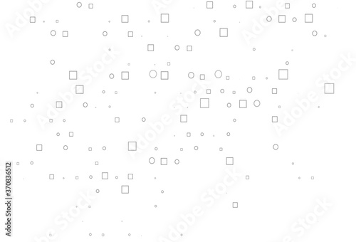 Light Silver, Gray vector background with circles, rectangles.