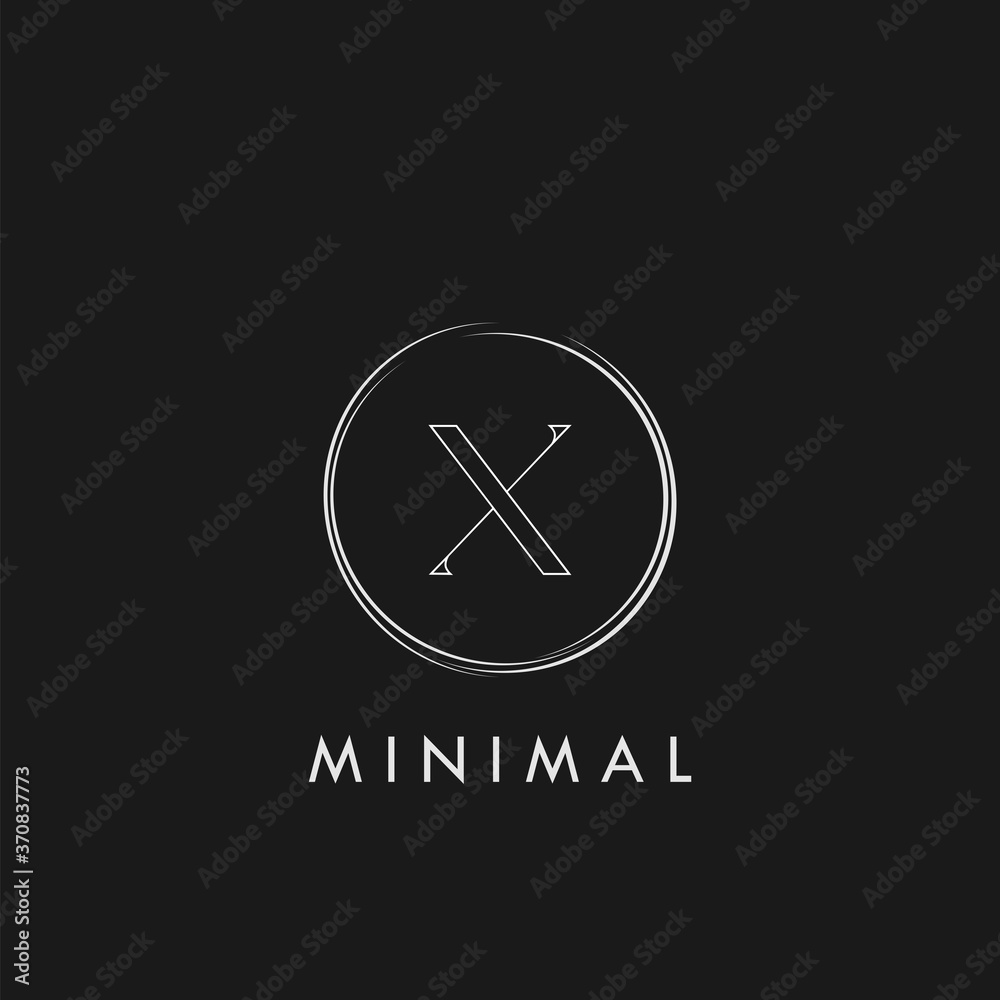 Minimal X Letter Initial Outline Geometric Circle Logo Vector Design Minimal X Letter Initial Outline Geometric Circle Logo Vector Design
