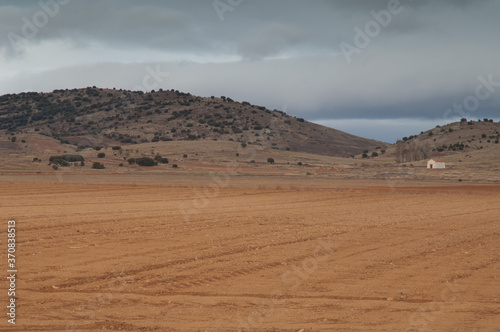 Ploughed field. Gallocanta Lagoon Natural Reserve. Aragon Spain.