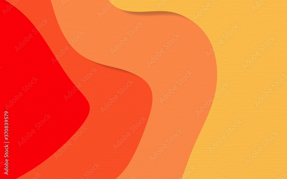 Abstract red orange and yellow paper cut shapes gradient background.paper art style textured with wavy layers 3D render.for background wallpaper and Business template. Abstract red orange and yellow paper cut shapes gradient background.paper art style textured with wavy layers 3D render.for background wallpaper and Business template.