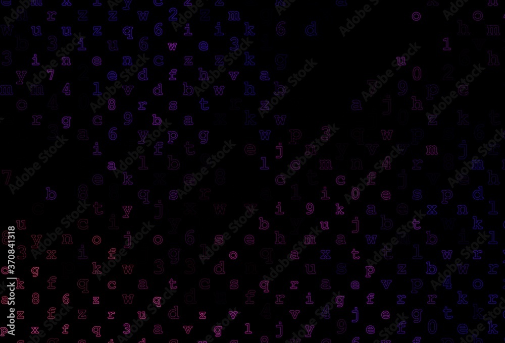 Dark Purple vector layout with latin alphabet. Dark Purple vector layout with latin alphabet.