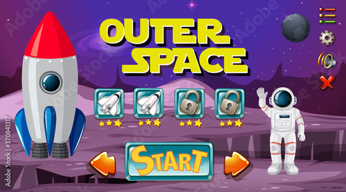 Astronaut in space game scene