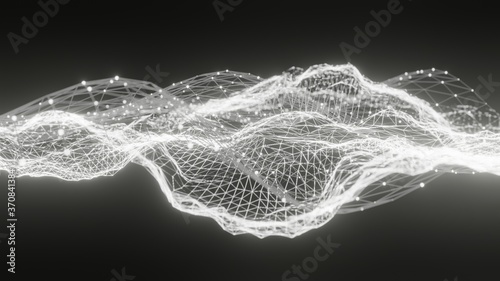 Tech background: bent lattices emitting light