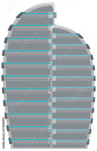 Isolated space tower station on white background
