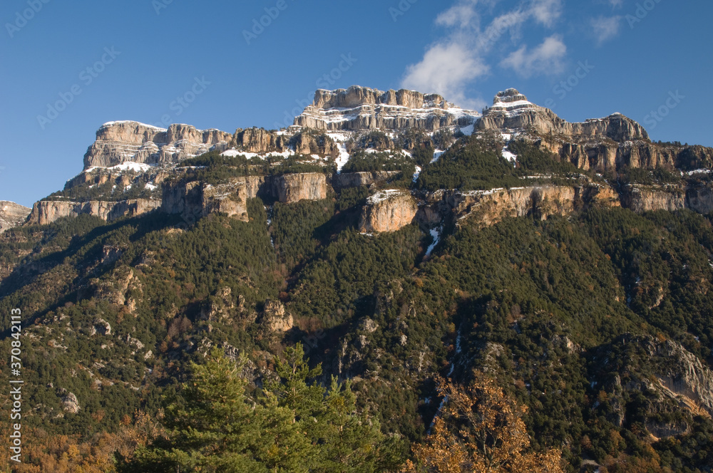 The Sestrales in the Ordesa and Monte Perdido National Park. Pyrenees. Huesca. Aragon. Spain.