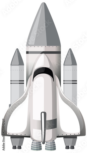 Isolated space rocket cartoon