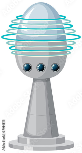 Isolated space tower station on white background