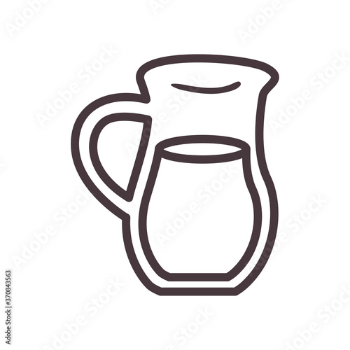 milk jar line style icon vector design