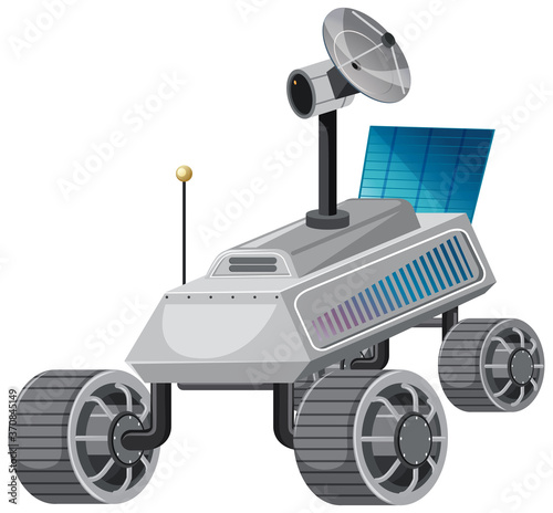 Isolated lunar roving vehicle on white background