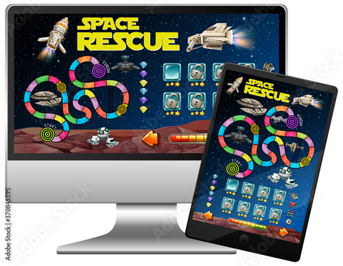 Space game on computer screen