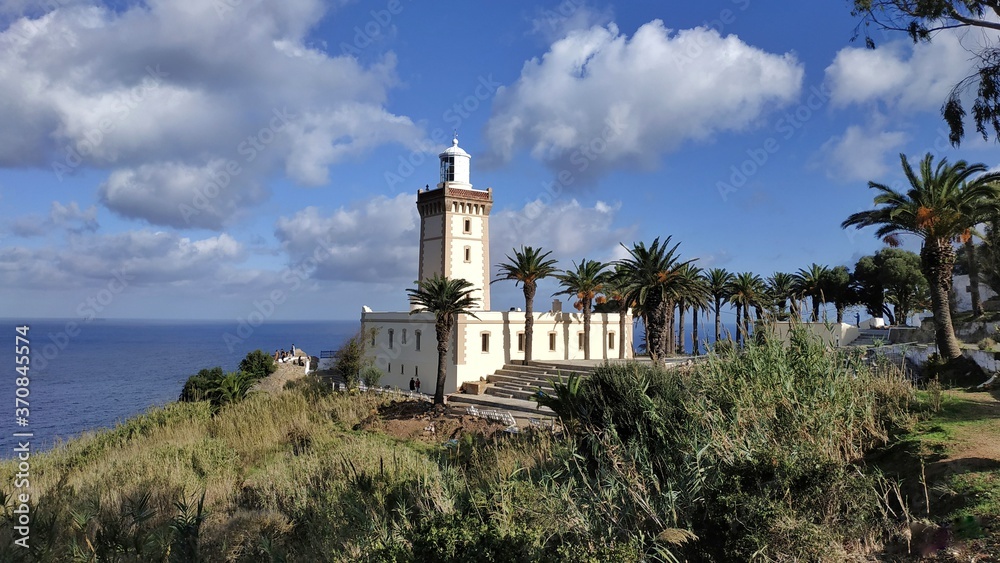 A lighthouse located on the Mediterranean Sea coast in Morocco.