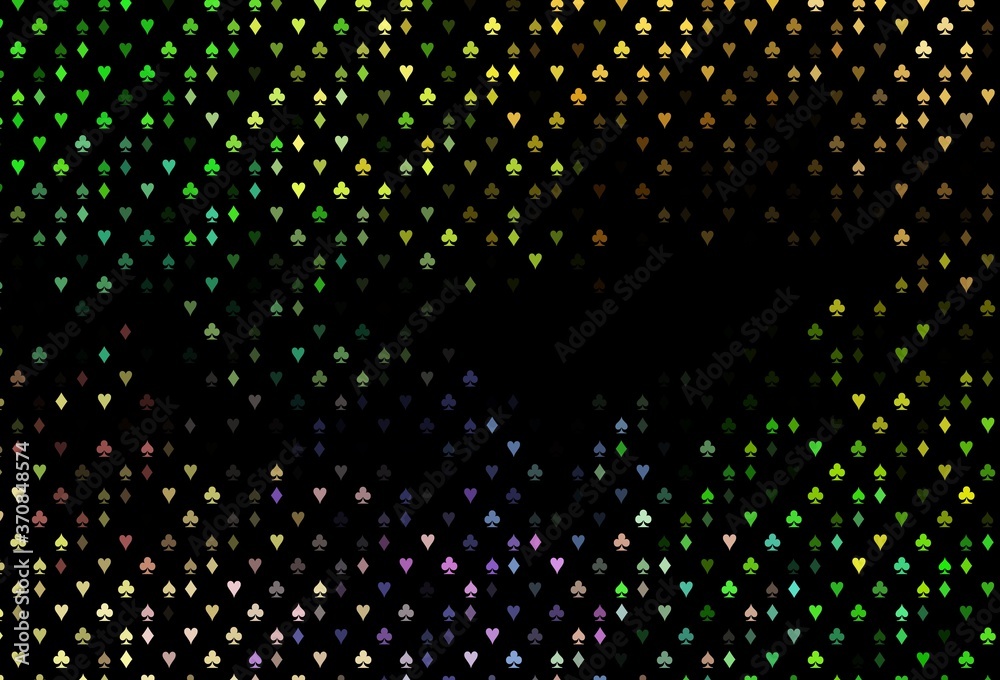 Dark Multicolor, Rainbow vector cover with symbols of gamble.