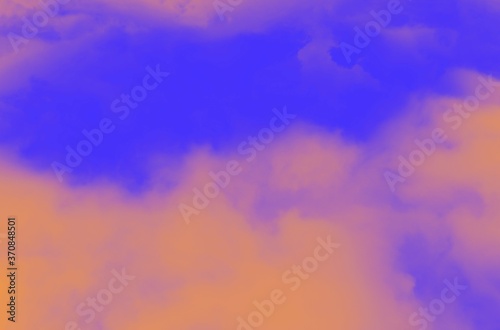 Abstract warm orange and blue purple blurred background