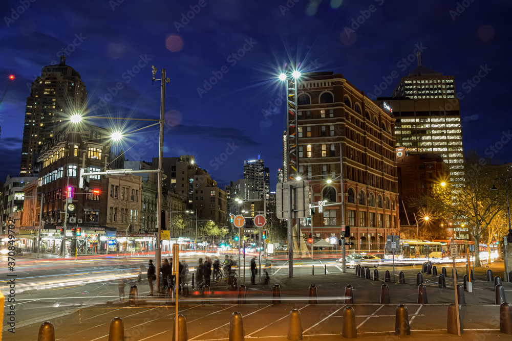 Night life style street scene from Sidney, Australia 2019