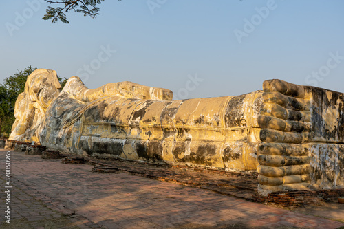 Wat Lokaya Sutha, Temple of the Reclining Buddha, in Ayutthaya, Thailand photo