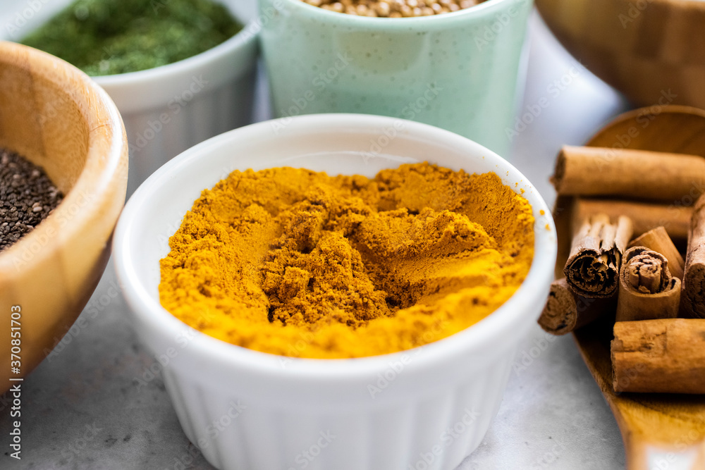 Bowl of curry powder and spices Bowl of curry powder and spices