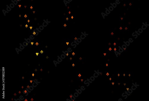 Dark Red, Yellow vector cover with symbols of gamble.
