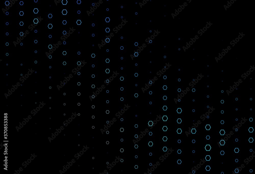 Dark BLUE vector backdrop with hexagons. Dark BLUE vector backdrop with hexagons.