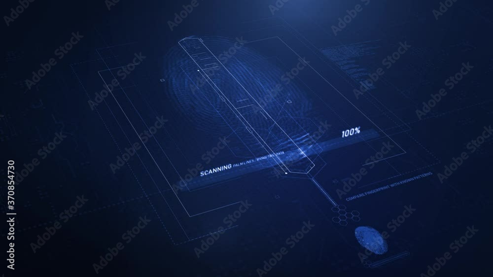 Biometric Fingerprint Scan HUD Blue