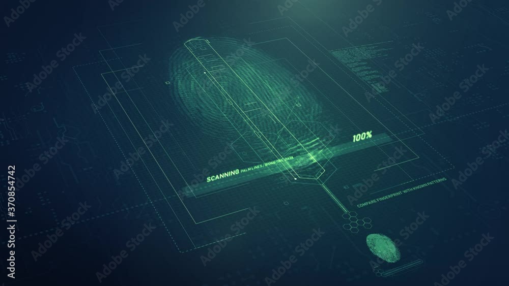 Fingerprint Biometric Scan HUD Green