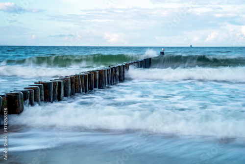 Wallpaper Mural Waves smashing against coastal groyne Torontodigital.ca