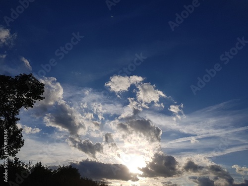 Cloudy weather and the sunset