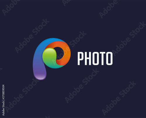 minimal letter p logo template - vector illustration