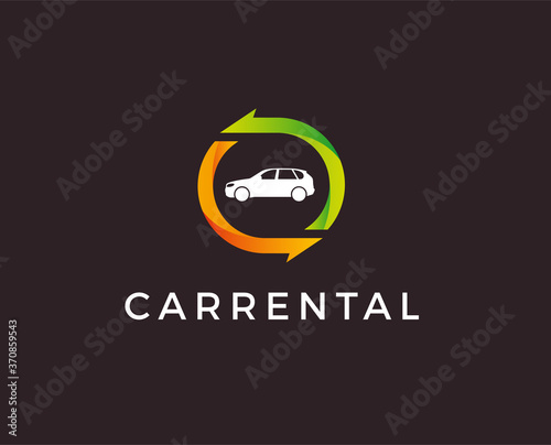 minimal car rental logo template - vector illustration