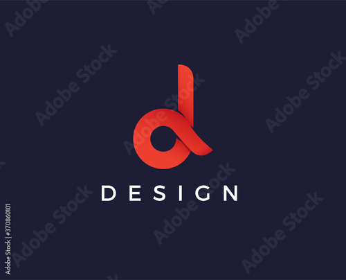 minimal letter d logo template - vector illustration