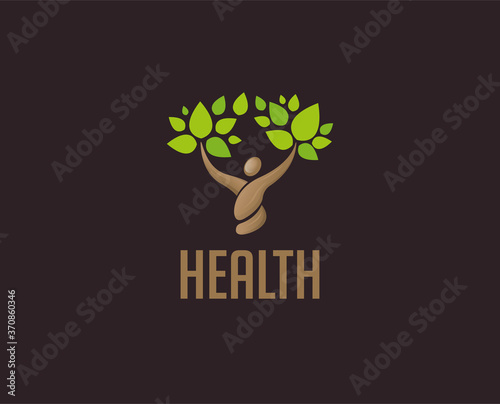 minimal health logo template - vector illustration