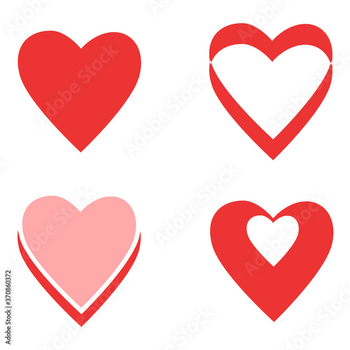 Set Hearts collection. Vector illustration.