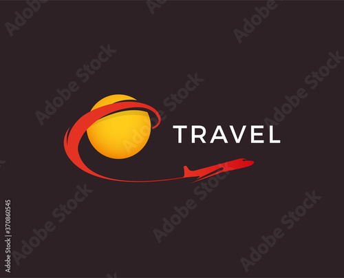 minimal air travel logo template - vector illustration