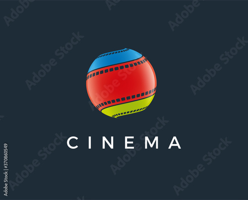minimal cinema logo template - vector illustration