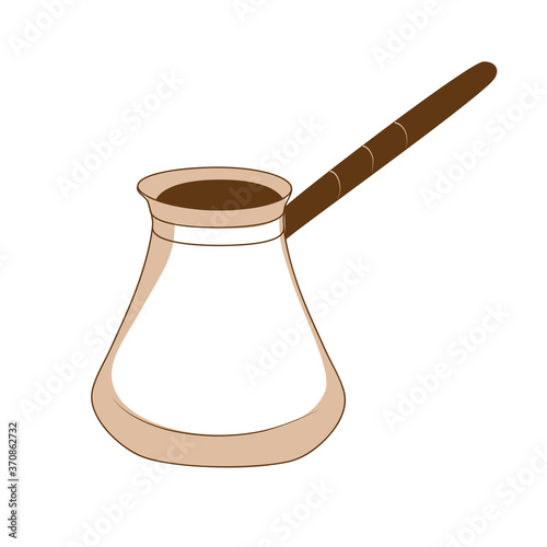 Turk, coffee machine. Vector object for creating a menu of restaurants and cafes, a coffee card, design advertising posters and invitation cards