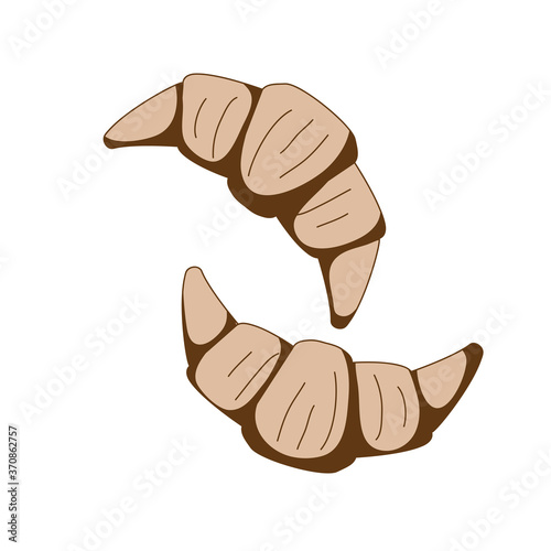 Croissant. Vector object for creating a menu of restaurants and cafes, a coffee card, design advertising posters and invitation cards