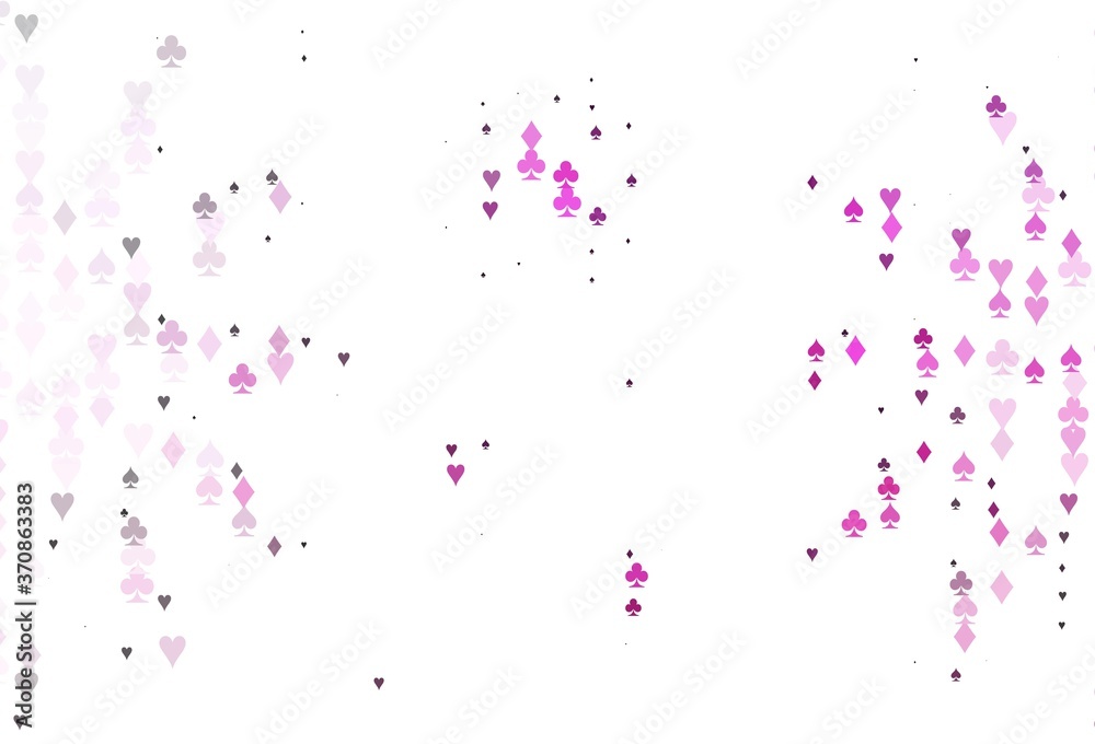 Light Pink vector pattern with symbol of cards.