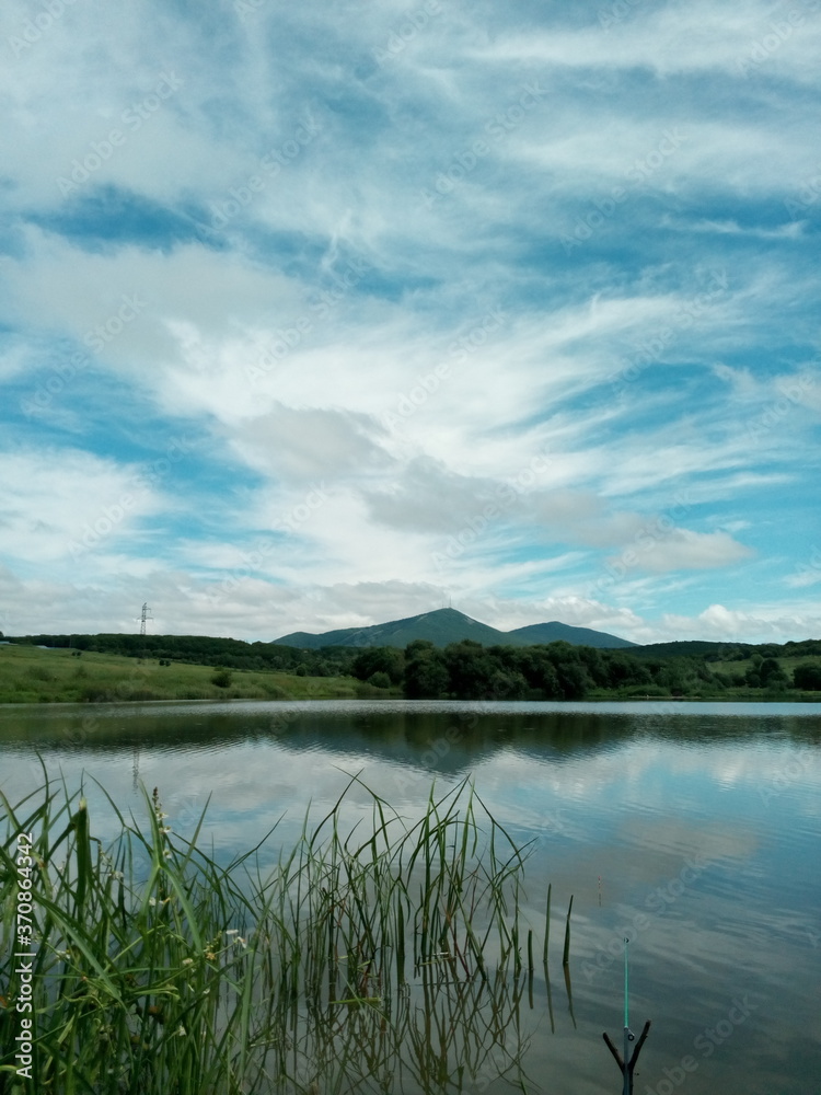 lake and mountains