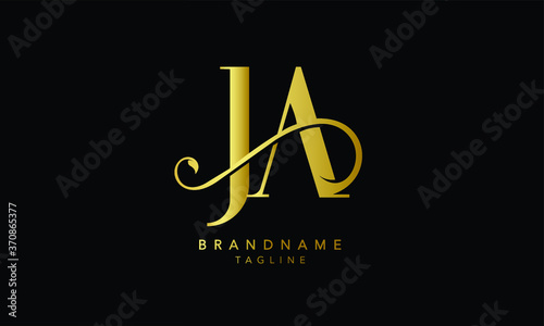 Alphabet letters Initial Monogram logo JA, AJ, J and A photo