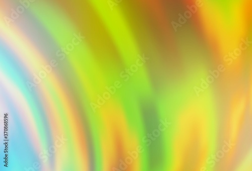 Light Green  Yellow vector backdrop with bent lines.