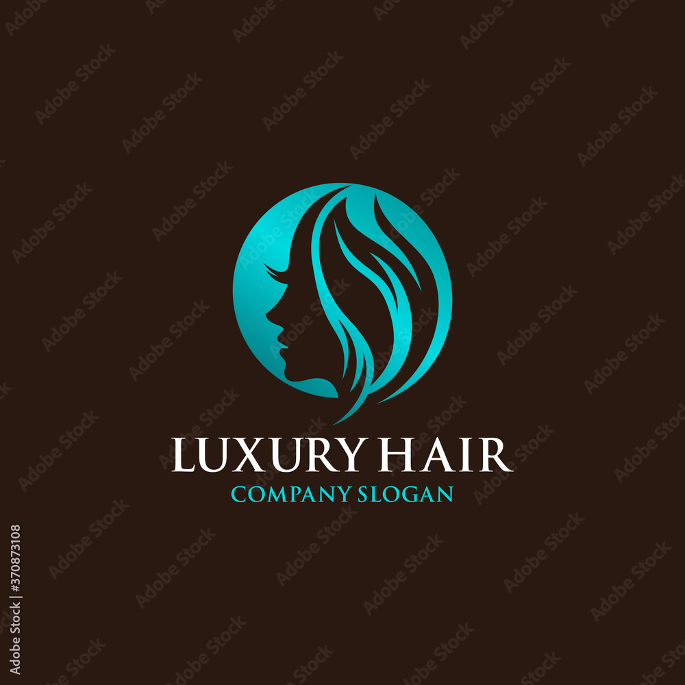 Luxury Hair stylist Logo Vector Template