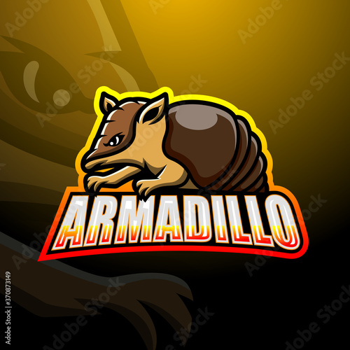Armadillo mascot esport logo design