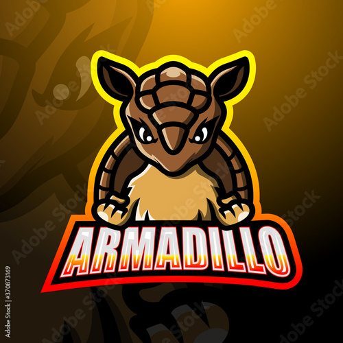 Armadillo mascot esport logo design