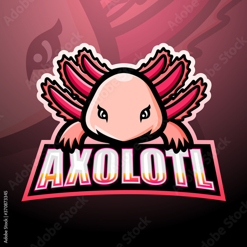 Axolotl mascot esport logo design